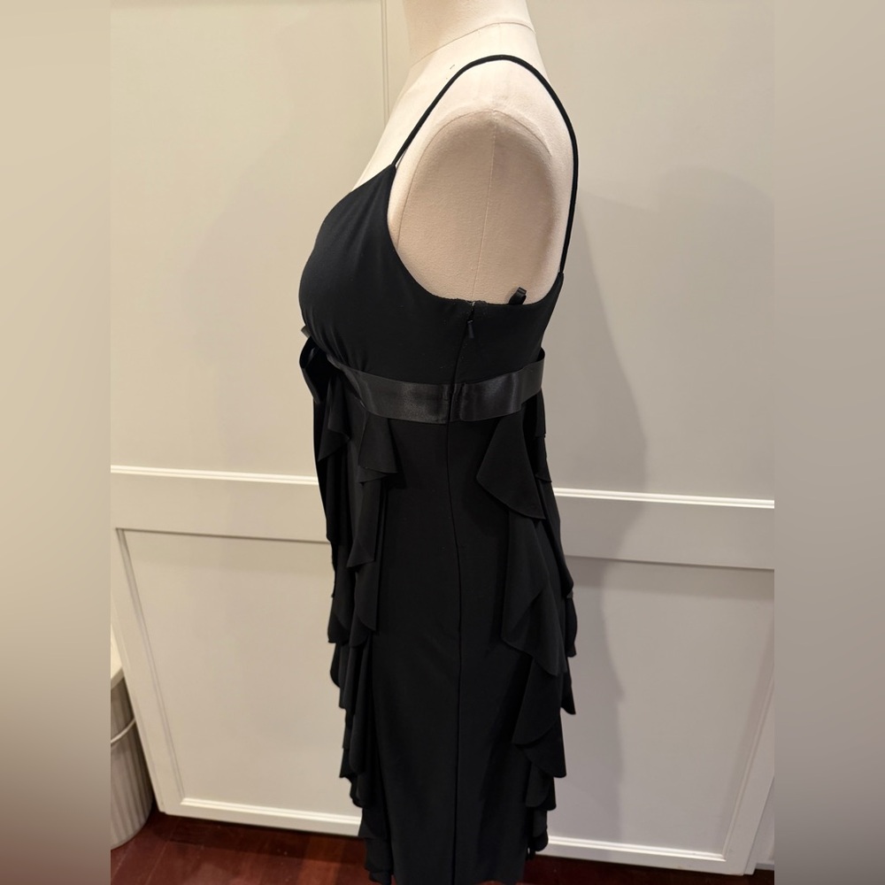 Cache Black Dress with Ruffle Accents - Picture 3 of 5